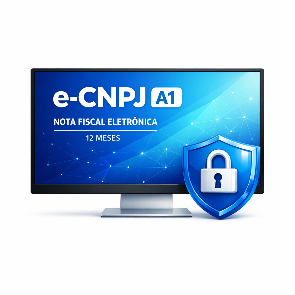 Certificado Digital e-CNPJ A1 para Nota Fiscal Eletrônica, 12 meses